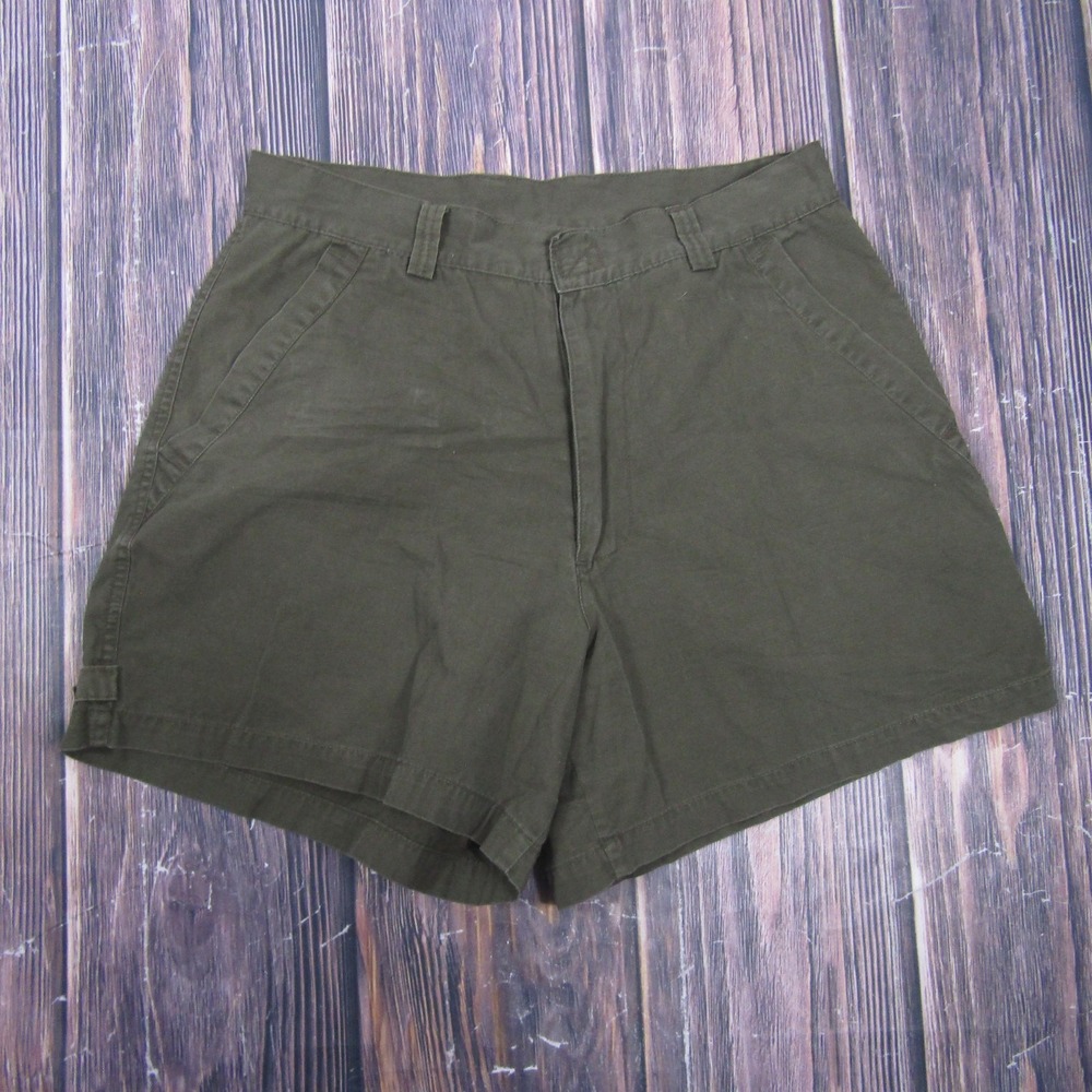 St. John's Bay Utility Shorts Womens 8P Green Twill Cotton 5.5 Inseam Pockets